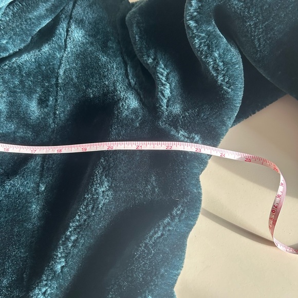 New Dennis Basso Faux Mink Fur Zip Front Coat with Hood size M(10-12) Pine - Picture 5 of 8